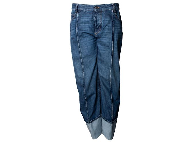 Jeans recortados plegados Bottega Veneta Azul