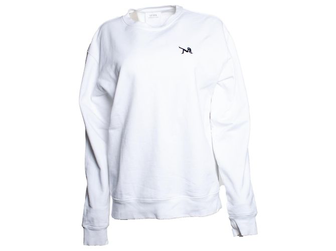 Suéter blanco de cuello redondo Calvin Klein