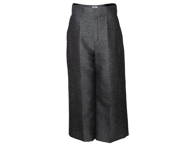 Calças 3/4 em lã e seda cinza Lanvin