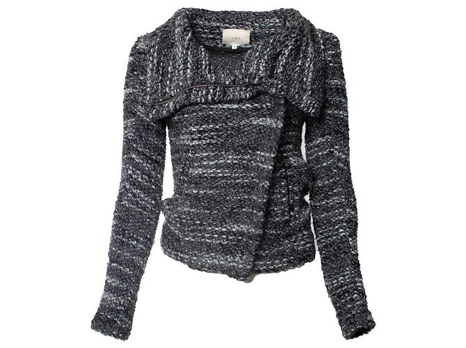 IRO grey knitted Chanice biker jacket Gris