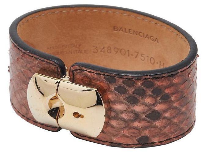 Everyday Pulseira de couro de python Balenciaga Marrom