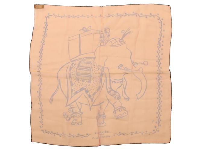 Hermès Hermes A votre service Petit Carre45 Silk Scarf Soie Orange  ref.2621844