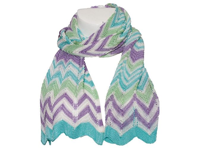 Sciarpa zig zag multicolore Missoni Blu 