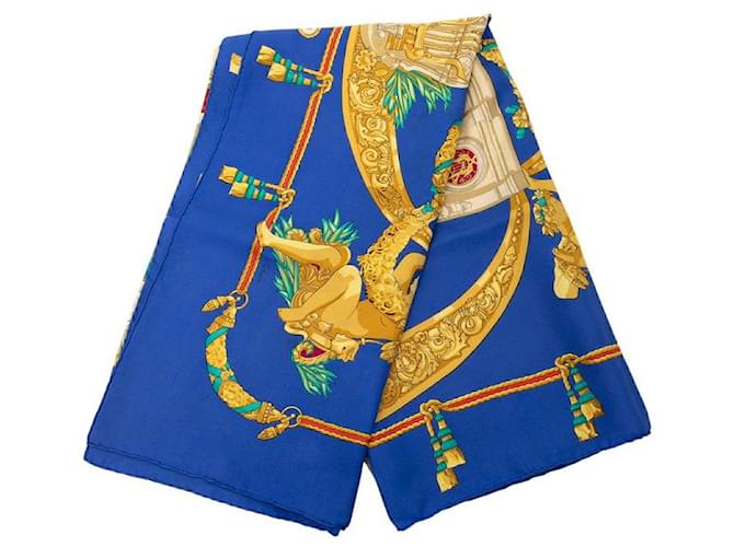 Hermès HOMMAGE À CHARLES GARNIER Carré90 Écharpe en Soie Bleu  ref.2622033