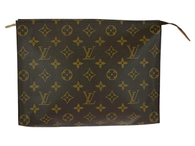 Louis Vuitton Monogram Poche Toilette Clutch Brown Cloth  ref.2622215