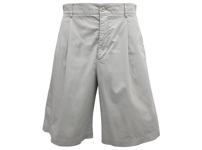 Hermès Falten-Shorts aus grauer Baumwolle