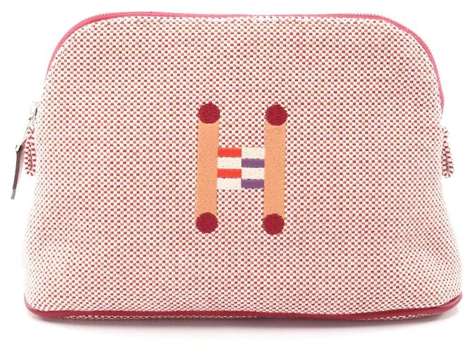 Pochete Bolide em Lona e Couro Hermès Multicor