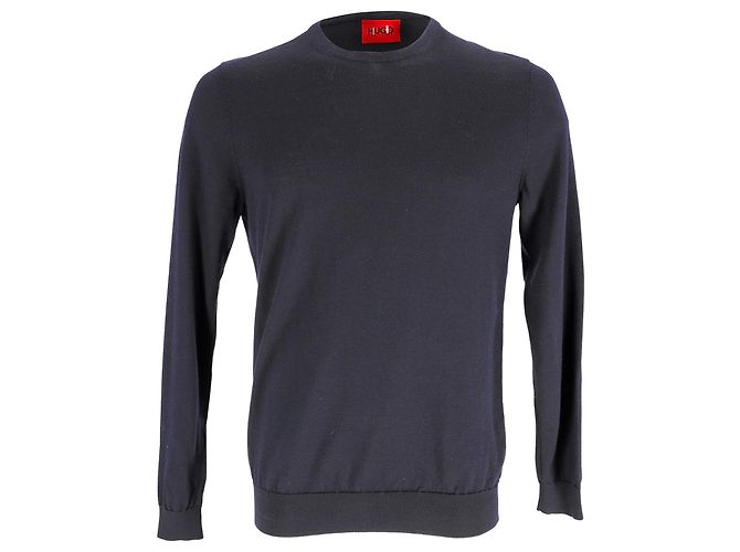 Hugo Boss Sweater in Navy Blue Virgin Wool
