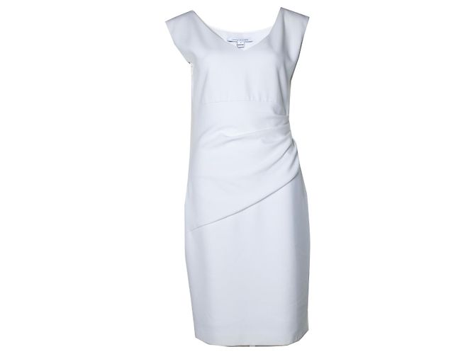 Weißes drapiertes Kleid von Diane Von Furstenberg