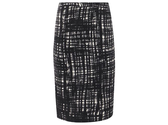 Falda lápiz midi de tweed negro de Michael Kors