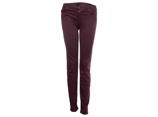 Jeans roxos 7 for all mankind com stretch