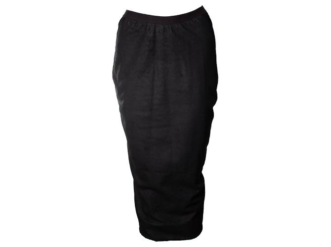 Saia lápis de couro Rick Owens preta Preto