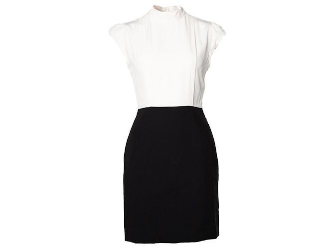 Vestido lápis preto e branco Sandro