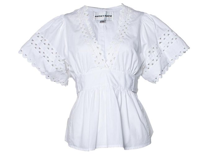 Haut enveloppant perforé Antik Batik Blanc