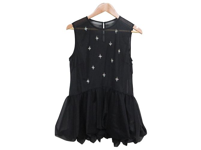 Autre Marque Top de tule balão Bijou da GRACE CONTINENTAL Preto