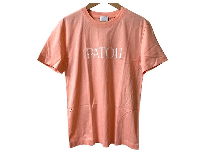 Autre Marque Camiseta de algodão com estampa de logo Patou Rosa