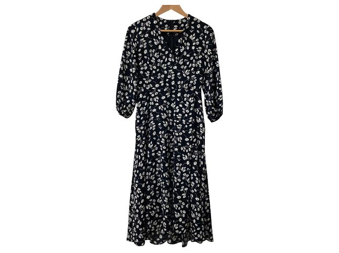 Autre Marque Blumenmusterkleid Mila Owen Schwarz Weiß