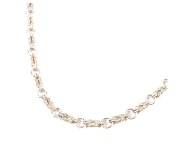 Hermès Hermes Vintage Audienne Long Chain Necklace Silvery 