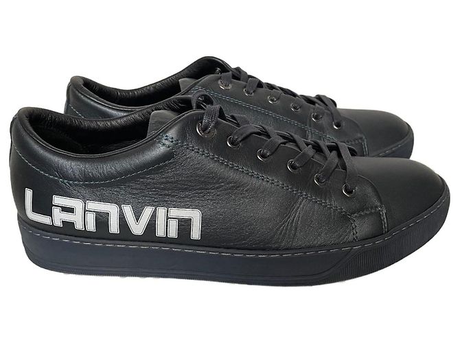 Lanvin Men Leather Sneakers Black