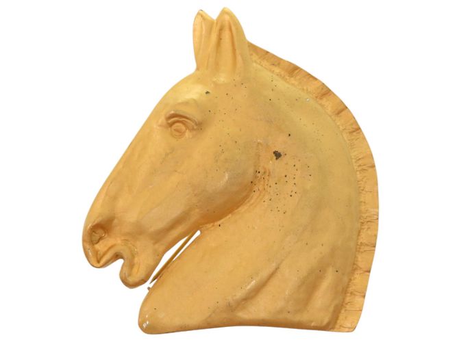 Spilla a forma di cavallo placcata in oro Hermès D'oro