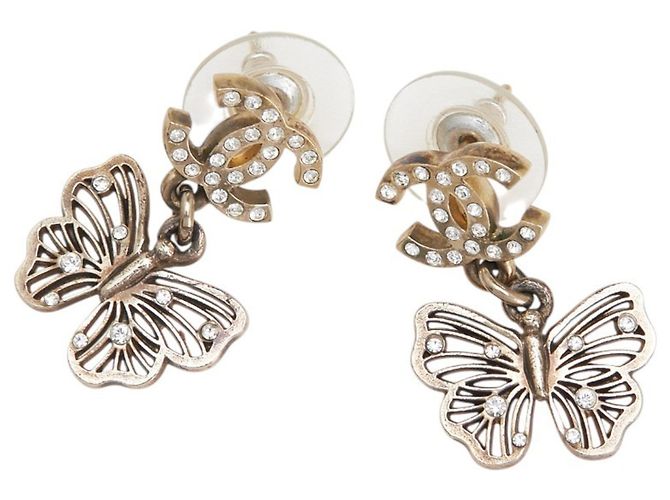 Orecchini a pendente a forma di farfalla Chanel Coco Mark D'oro