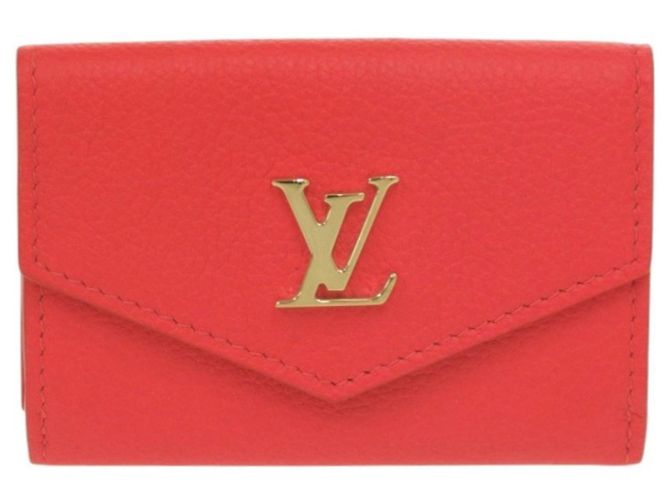 Rotes Leder-Trifold-Portemonnaie von Louis Vuitton