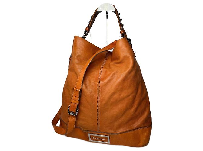 Vintage Givenchy 2Way Leather Handbag Orange