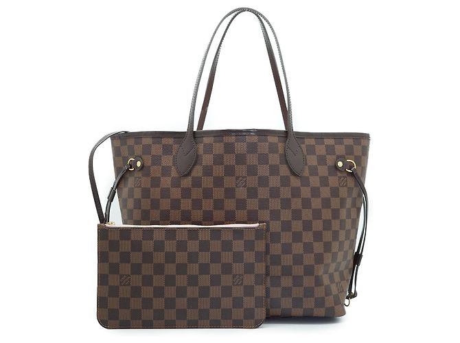 Louis Vuitton Ballerine Neverfull MM Damier Ebene Rose Marrom
