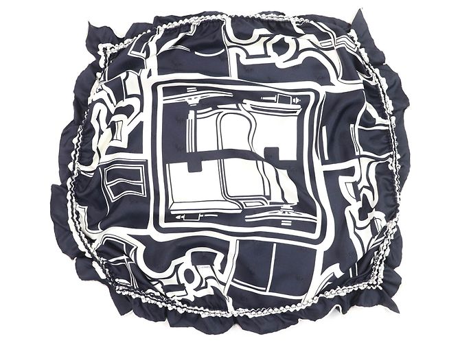 Lenço de seda Coupe Tatouage Hermès Azul marinho