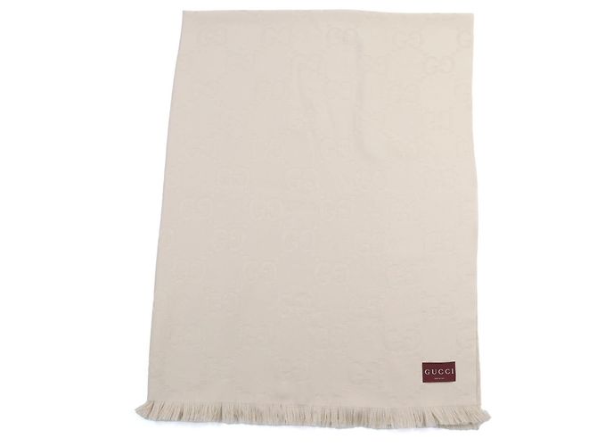 Gucci Wool and Silk Jacquard Blanket/Shawl Beige