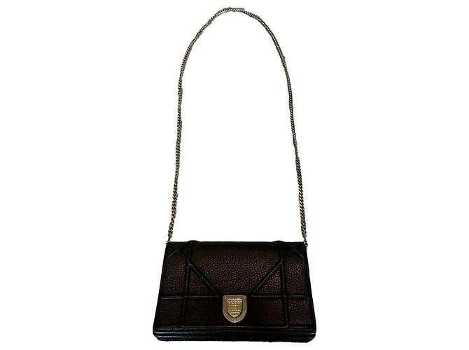 Clutch Dior Diorama in pelle nera Nero