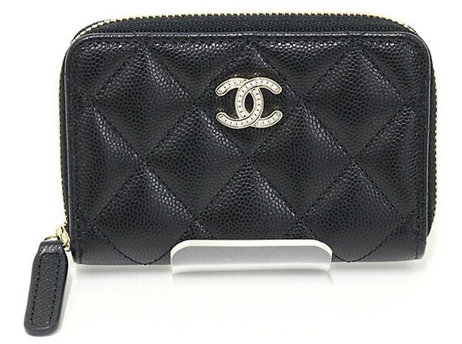 Monedero negro acolchado Chanel