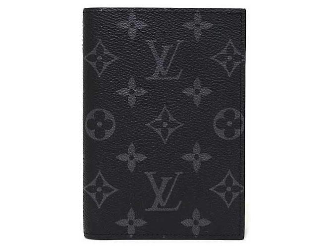Capa de Passaporte Monogram Eclipse Louis Vuitton Preto