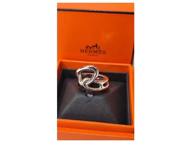 Hermès Punk Ankerkette Ring Silber 