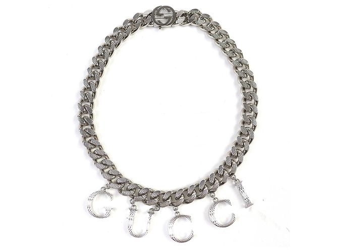 Collana Choker con Logo Script GUCCI 675769 Argento