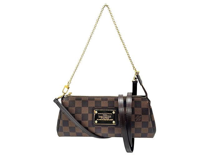 Bolsa de Ombro Eva Damier Ebene Louis Vuitton Marrom
