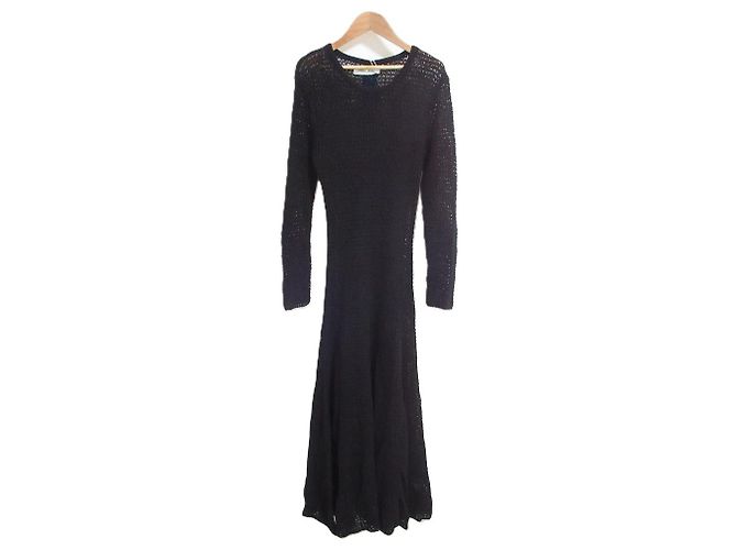 Autre Marque Vestido longo de malha de algodão com renda SAYASMINE da Samsoe Samsoe Preto