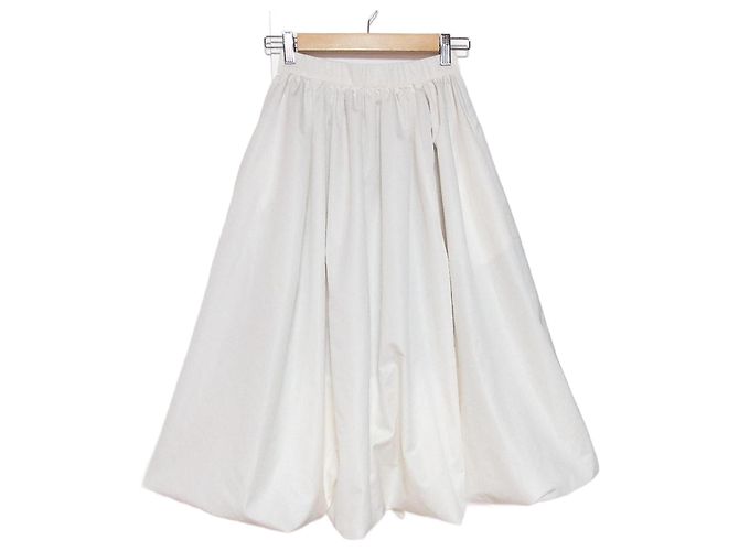 Autre Marque Cen Balloon Midi Skirt White