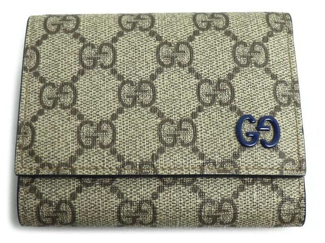Gucci GG Tri-Fold Wallet Blue Beige