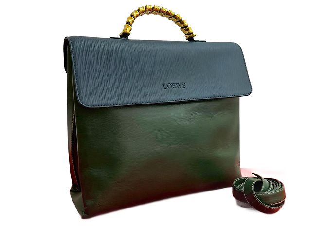 Bolsa 2way de couro Loewe Azul Verde