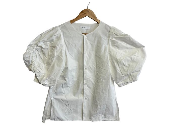 Autre Marque Camisa de Manga Abullonada STINA Blanco
