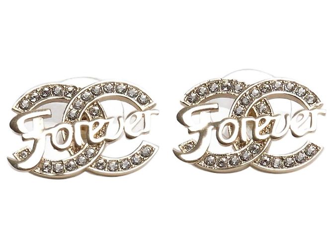 Chanel Goldene CC Forever Steckerohrringe