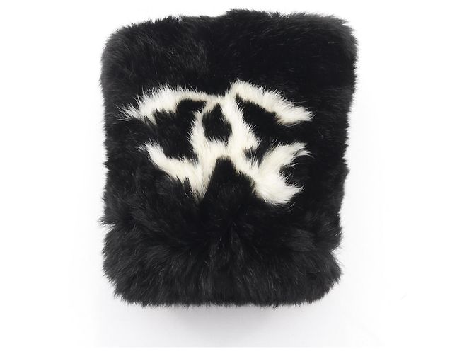 Luvas Chanel Coco Mark Preto Branco