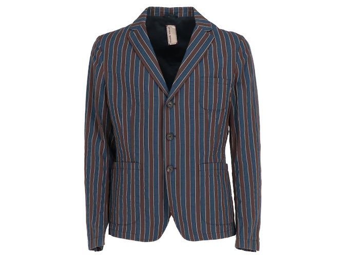 Giacca a righe blu e marrone Antonio Marras - Anni 2000 Sabbia