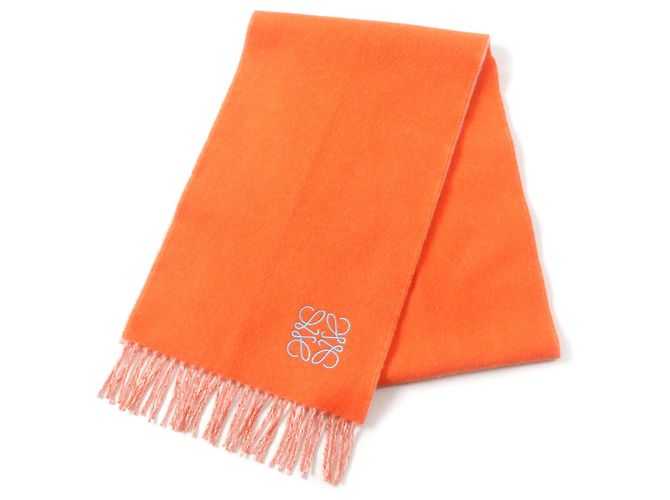Chal de lana y cachemira naranja Loewe