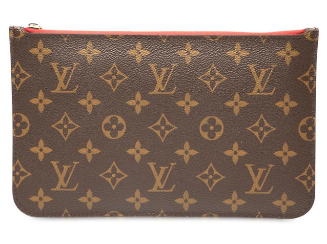 Louis Vuitton Monogram Neverfull MM con Pochette Marrone Rosso