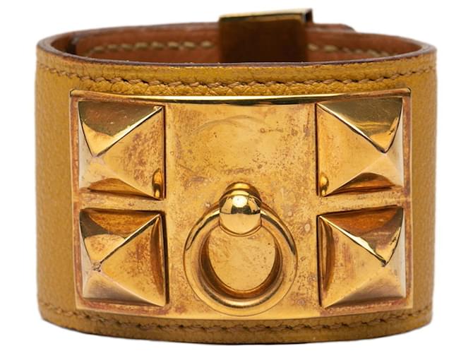 Pulseira Charm Collier de Chien Hermès Dourado Amarelo 