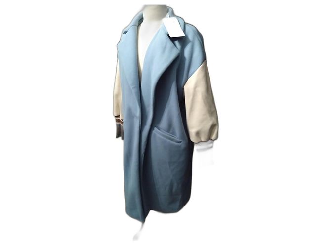 Autre Marque Langer Senes Blauer Teddy-Stil Mantel T36 (Oversized-Schnitt)