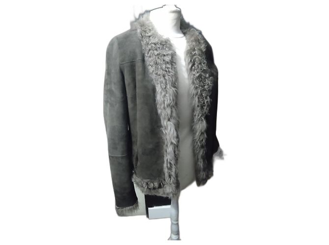 Gerard Darel Gérard Darel Reversible Shearling Jacket / Coat T36/S Grey