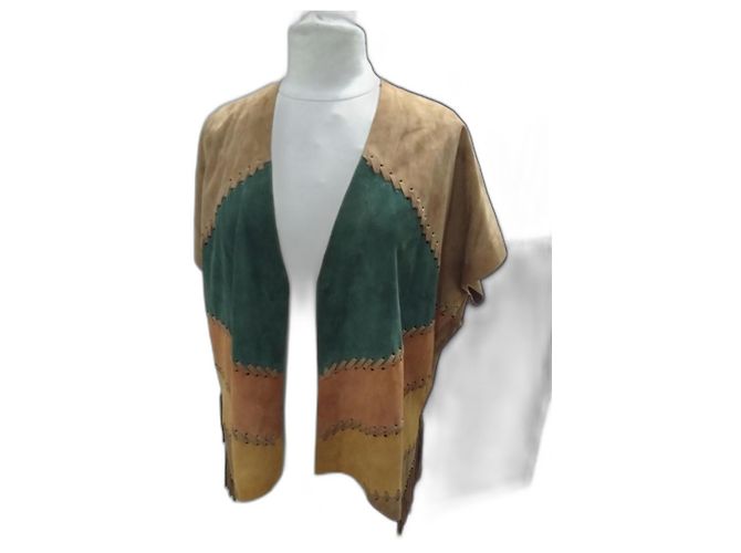 Autre Marque emerindin Wildwest-Stil Wildlederjacke, Größe 38 Kamel